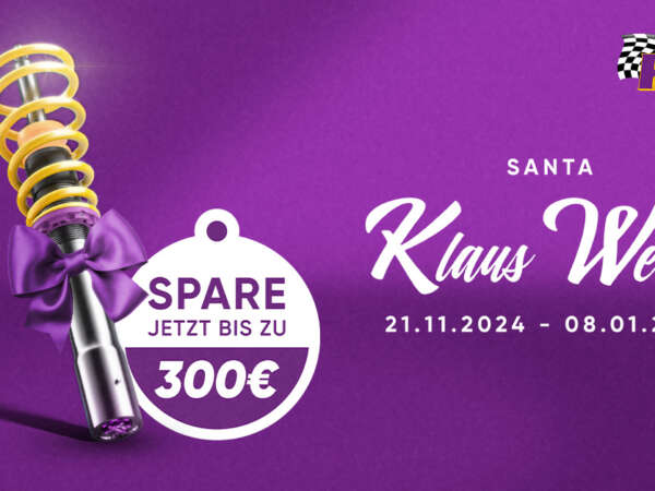 KW Santa Klaus Weeks: Beim Kauf eines Gewindefahrwerks bis zu 300 Euro* sparen!